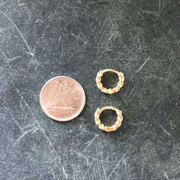 Mini Gold Hoops, 18k Gold Filled - New, Never Worn - Picture 4 of 5